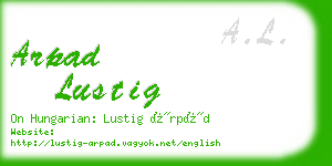 arpad lustig business card